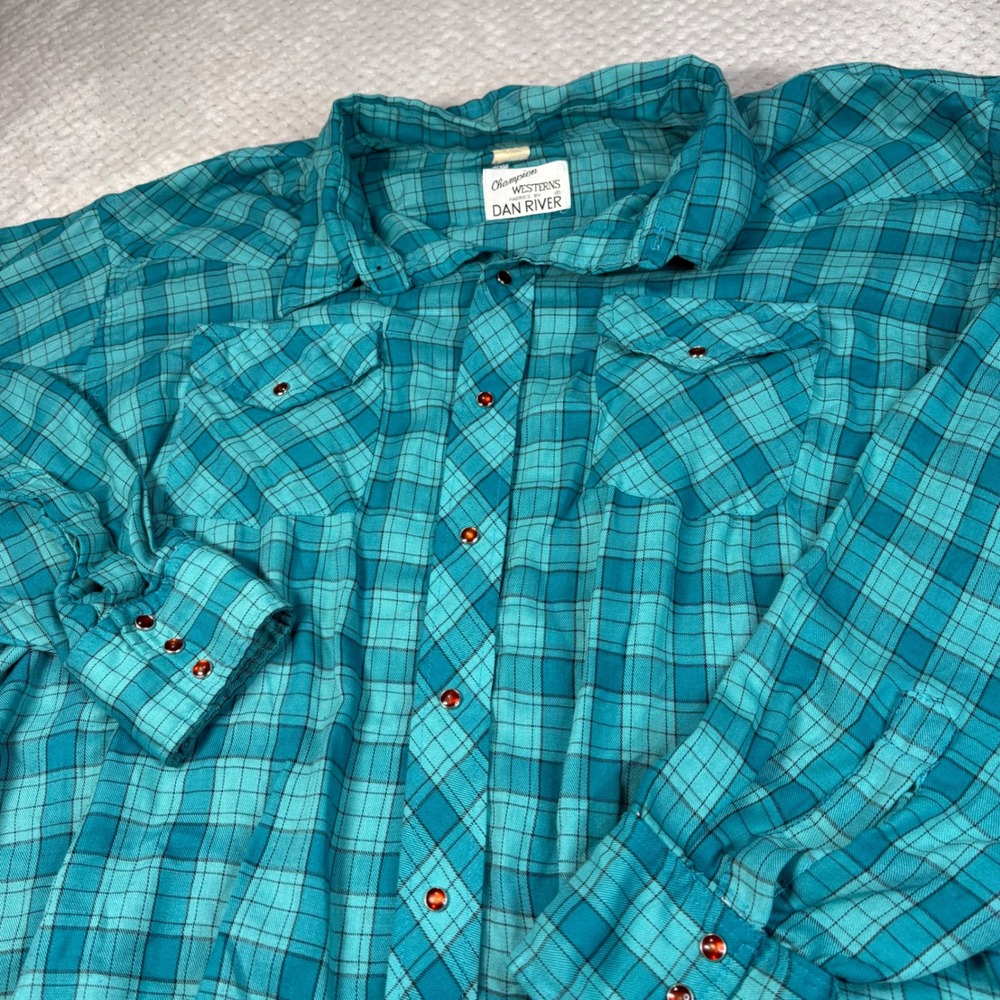 Vintage champion westerns pearl snap button up size 20/36 men's